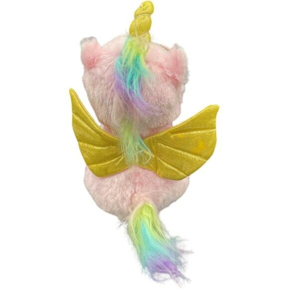 Feisty Pets Pink Gold Unicorn Plush With Wings - Picture 3 of 5